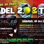 Cartel del torneo de Time2Pádel en las pistas de Pádel 2.0