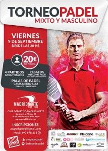 Poster van het A Tope de Pádel-toernooi op de hellingen van Madrid Norte