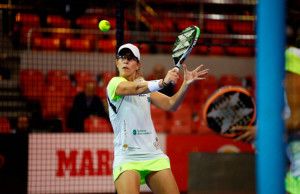 Lucía Sainz-Gemma Triay, en acción en el Zaragoza Open