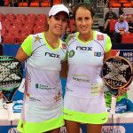 Lucía Sainz y Gemma Triay, en acción en el Estrella Damm Zaragoza Open