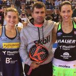Alejandra Salazar och Marta Marrero, med Juan Alday, på A Coruña Open