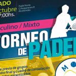 Cartel del Torneo de MOM Pádel en El Hangar
