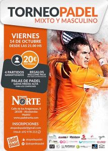 Cartel del torneo de A Tope de Pádel en Pádel Norte