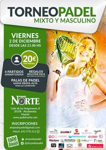 Plakat des Turniers A Tope de Pádel an den Hängen von Pádel Norte
