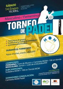 Affisch för MOM Pádel-turneringen i El Hangar