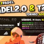 Cartel del torneo de Time2Pádel en las pistas de Pádel 2.0
