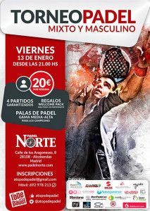 Affisch för A Tope de Pádel-turneringen på Pádel Norte-banorna