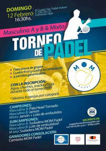 Cartel del Torneo de MOM Pádel en El Cuarto Set