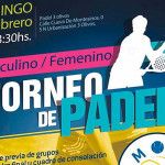Cartel del torneo de MOM Pádel en el Club Tres Olivos