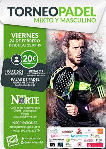 パデル・ノルテのコートで開催された A Tope de Pádel トーナメントのポスター