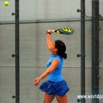 Alba Pérez, en acción en la Previa del Santander Open 2017