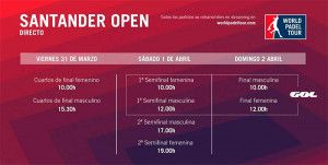 Horaris de les semis i de les finals del Santander Open 2017