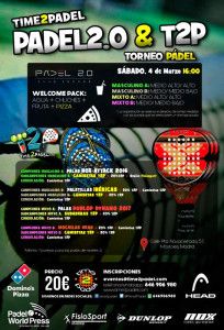 Poster del prossimo torneo Time2Pádel nei campi da paddle 2.0