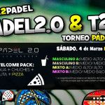 Cartel del próximo torneo de Time2Pádel en las pistas de Pádel 2.0