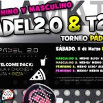 Cartel del Torneo de Time2Pádel en las pistas de Pádel 2.0