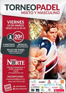 パデル・ノルテのコートで開催された A Tope de Pádel トーナメントのポスター