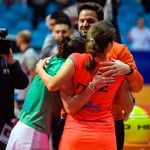 Rodri Ovide feiert den Sieg von Marta Ortega-Ari Sánchez beim Santander Open 2017