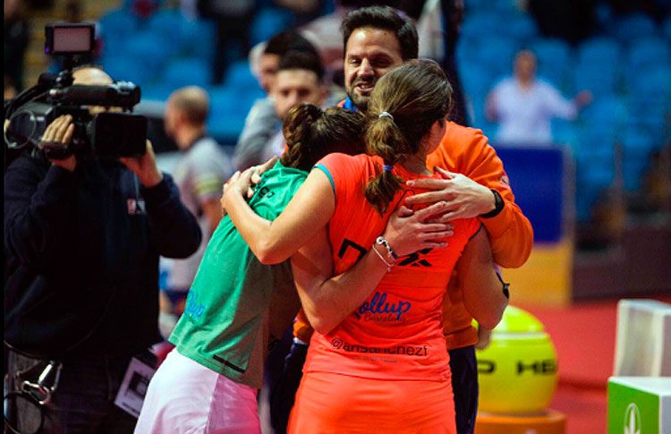 Rodri Ovide celebra la vittoria di Marta Ortega-Ari Sánchez al Santander Open 2017