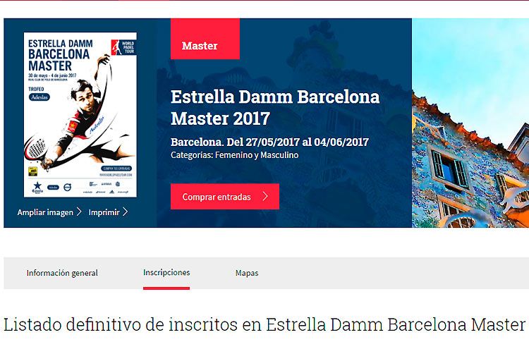 Gairebé 165 parelles seran presents a l'Estrella Damm Barcelona Màster
