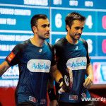 Fernando Belasteguin y Pablo Lima, en acción en el Estrella Damm Alicante Open 2017