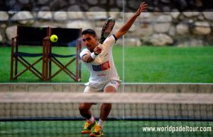 Andrés Britos, en acción en el Andorra Open 2017