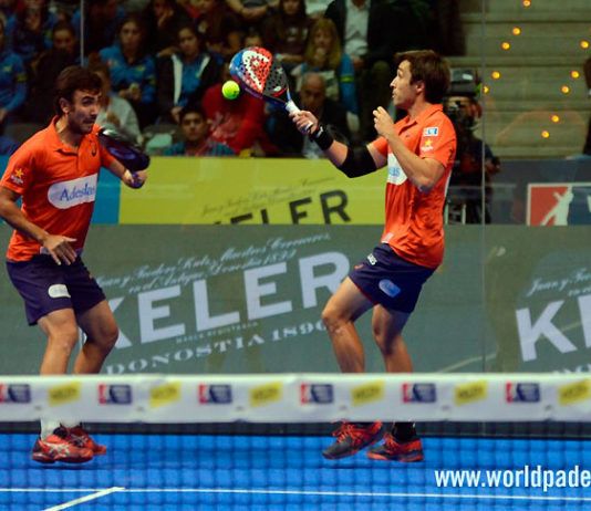 Fernando Belasteguín: “Pasamos lesiones, operaciones, dolores pero lo sacamos adelante con mucho trabajo” Fernando Belasteguín-Pablo Lima, en acción en el Keler Bilbao Open 2017