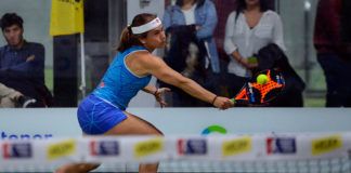 Carolina Navarro, en acción en el Keler Bilbao Open 2017