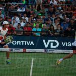 Miguel Lamperti y Juani Mieres, en acción en el Buenos Aires Padel Master