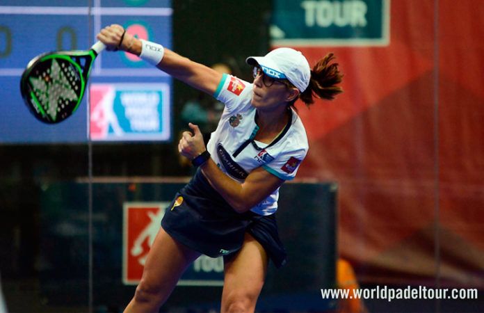 Lucía Sainz, en acción en el Keler Bilbao Open 2017