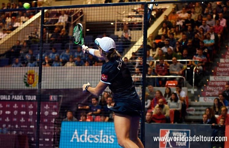 Lucía Sainz, en acción en el Zaragoza Open 2017
