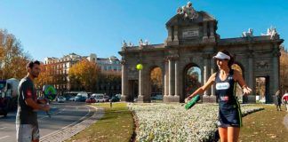Sanyo Gutiérrez y Marta Marrero, en la Presentación del Estrella Damm Másters Finals 2017