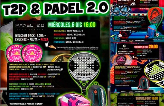Cartel de los próximos torneos de Time2Padel