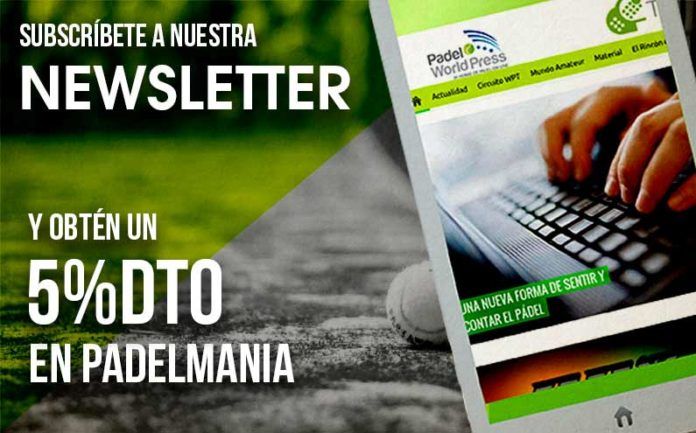 Newsletter Padel World Press: Suscríbete y tendrás grandes descuentos en productos de pádel