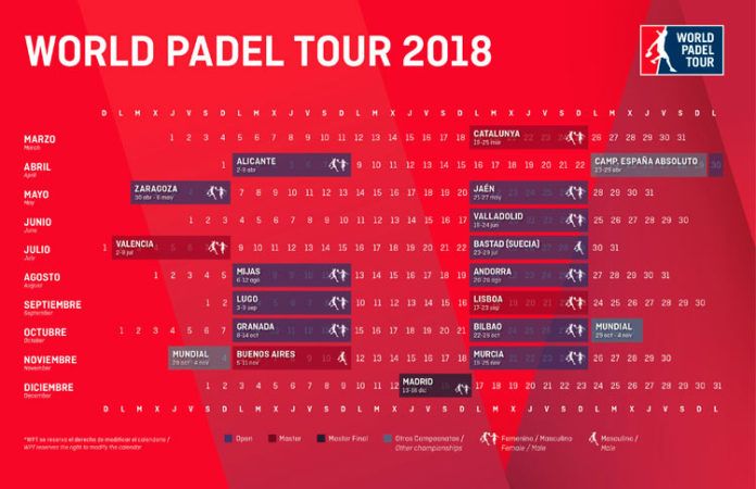 World Padel Tour 2018: Ya tenemos su Calendario Oficial