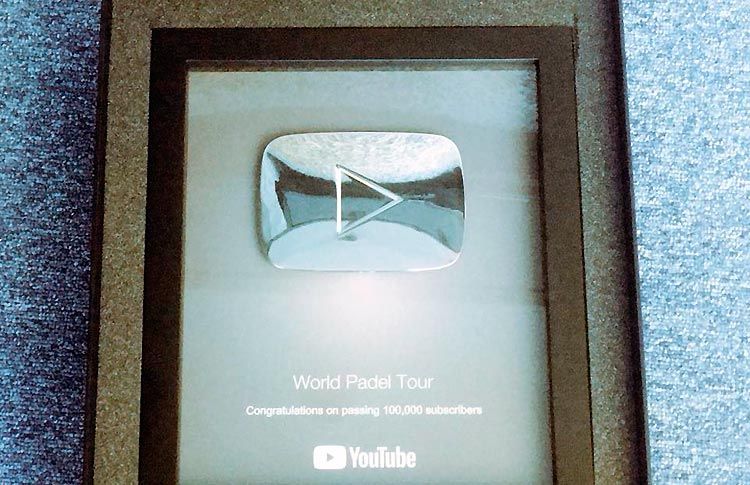 Youtube premia al Canal de World Padel Tour con el Silver Play Button