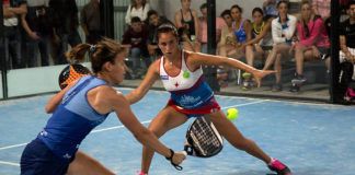 Cata Tenorio y Bea González, en acción en el Caja Rural Jaén Open 2018