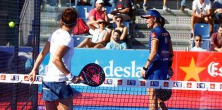 بطولة مدريد المفتوحة 2018: لوسيا ساينز وجيما ترياي ، أثناء اللعب