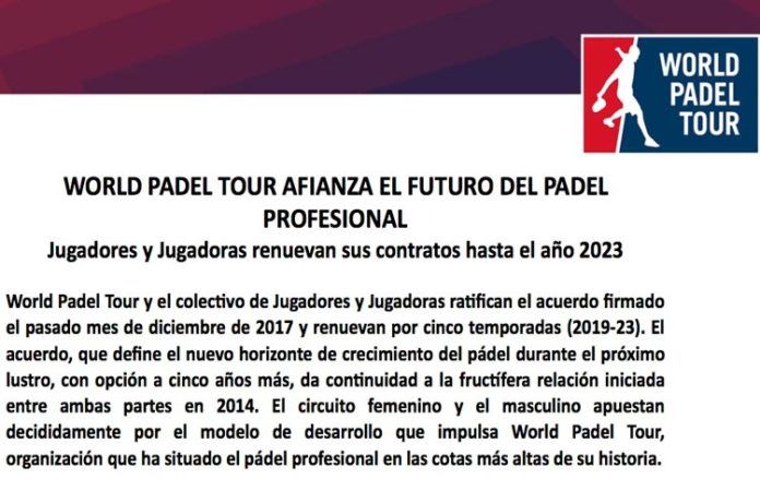 World Padel Tour afianza su proyecto por los próximos 5 años