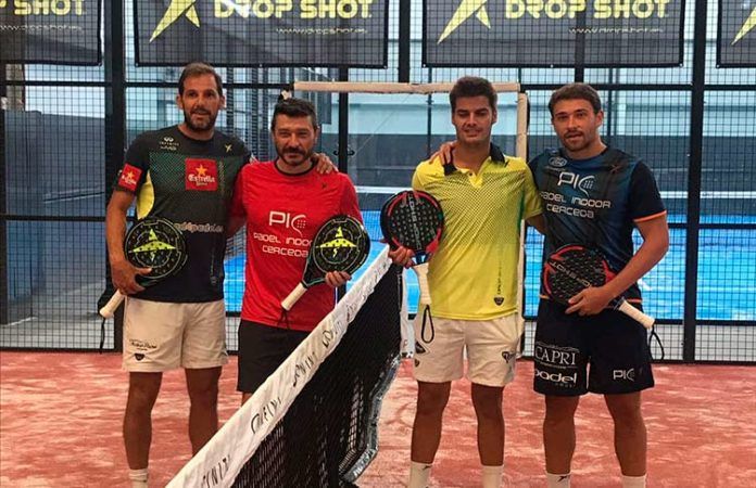 Juan Martín Díaz, Lucas Bergamini y Antón Márquez durante una prueba del Circuito Drop Shot Infiniti.