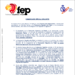 Comunicado Oficial de la FEP. | FEP