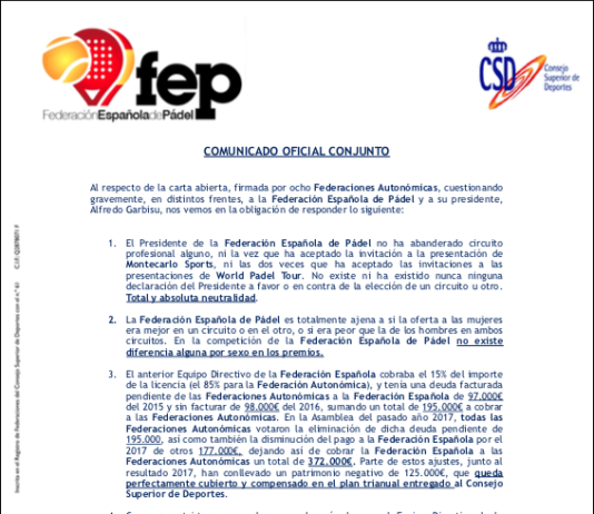 Comunicado Oficial de la FEP. | FEP