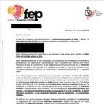Declaração oficial da FEP para as comunidades autónomas.