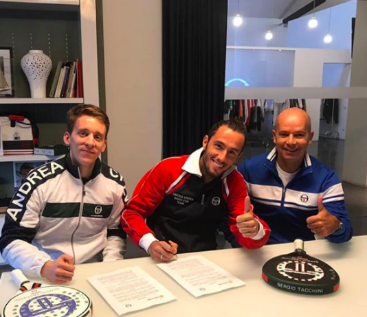 Robin Haziza firma con Sergio Tacchini.