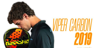Juan Lebrón junto a la Babolat Viper Carbon 2019.