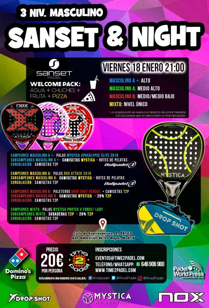 Torneos Time2Padel en Madrid 14 enero