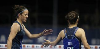 Llaguno y Amatriaín celebran un punto en el Logroño Open.