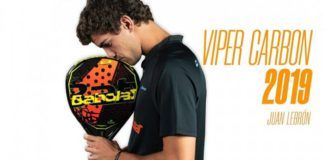 Juan Lebrón junto a la Babolat Viper Carbon 2019.