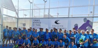 Todos los asistentes al evento solidario de Clínica Menorca. | Foto: Bullpadel