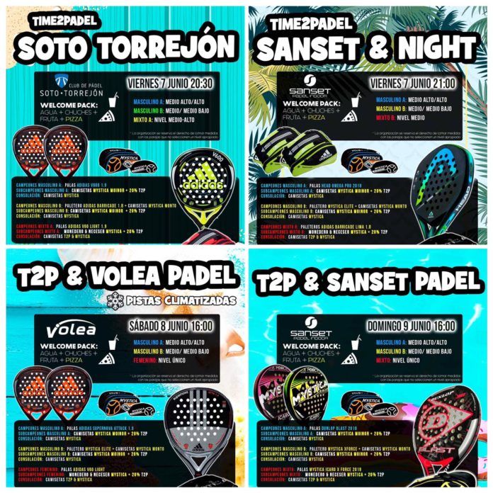 La cuádruple cita de Torneos Time2Padel.