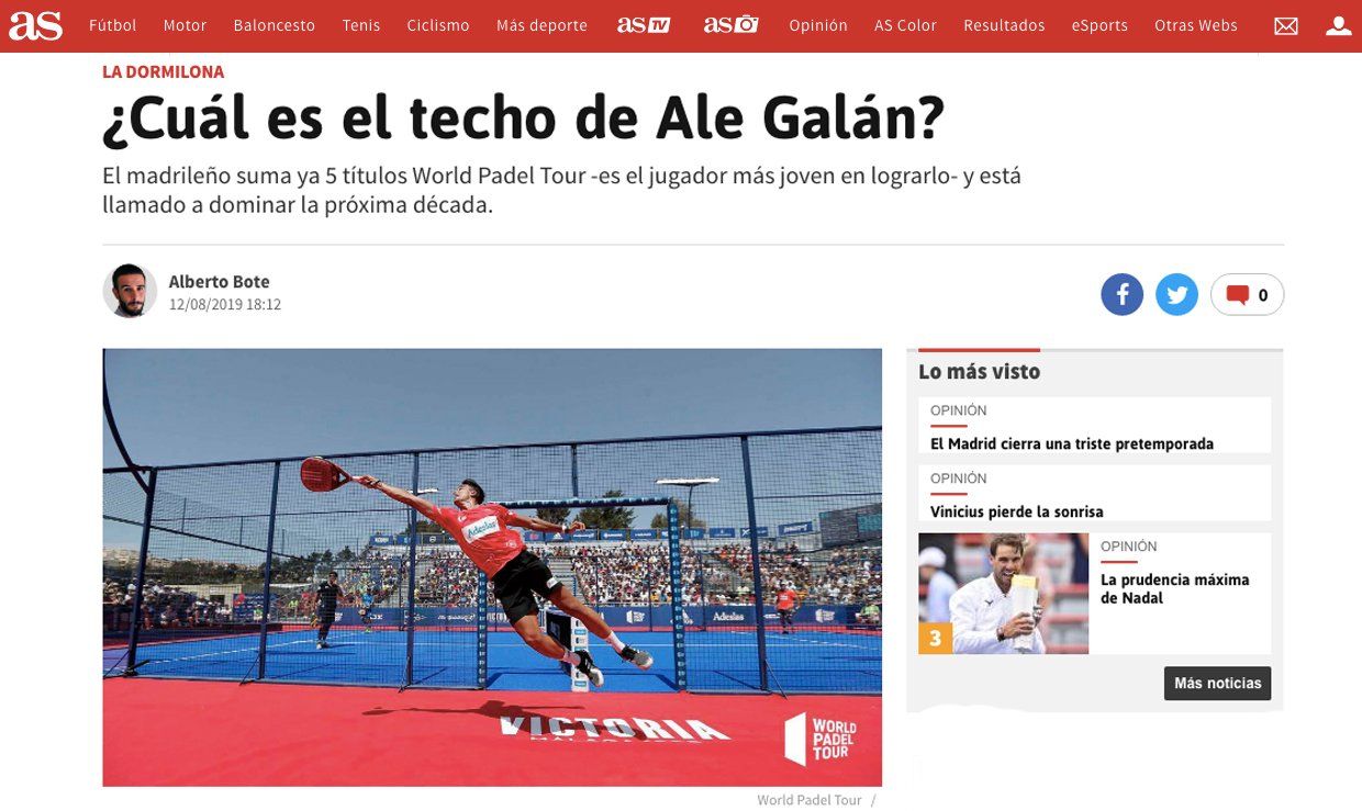 Der Beitrag von „La Dormilona“ von „Diario AS“ über Ale Galán. | @diarioas